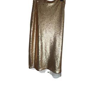 AL. X Gold Sequin Maxi Midi Skirt Size 8 Party Festive Gold Metallic